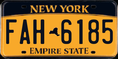NY license plate FAH6185