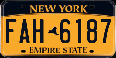 NY license plate FAH6187