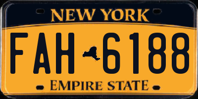 NY license plate FAH6188