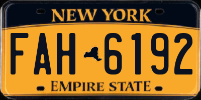 NY license plate FAH6192
