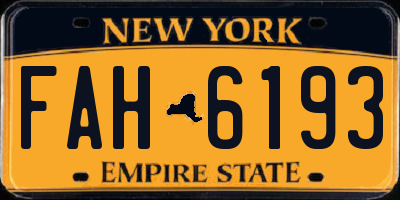 NY license plate FAH6193