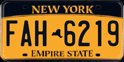 NY license plate FAH6219