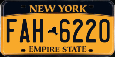 NY license plate FAH6220