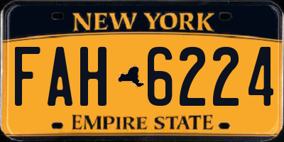 NY license plate FAH6224