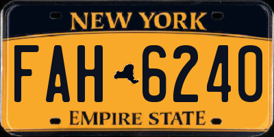 NY license plate FAH6240
