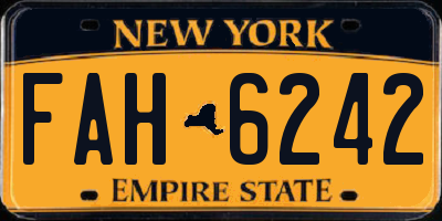 NY license plate FAH6242