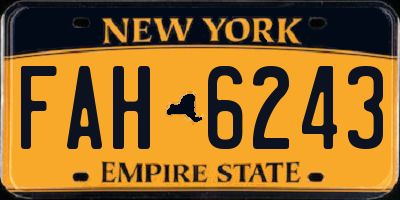 NY license plate FAH6243