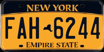 NY license plate FAH6244