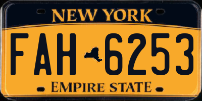 NY license plate FAH6253