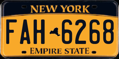 NY license plate FAH6268