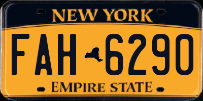 NY license plate FAH6290