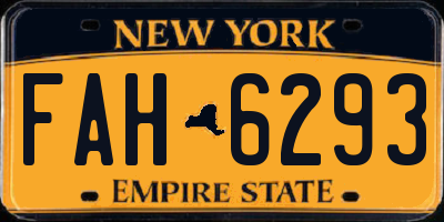 NY license plate FAH6293