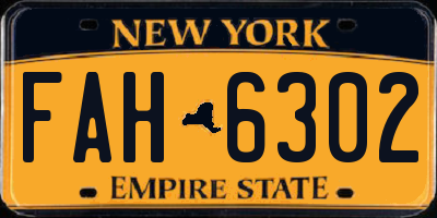 NY license plate FAH6302