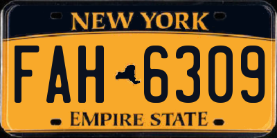NY license plate FAH6309