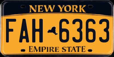 NY license plate FAH6363