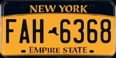NY license plate FAH6368