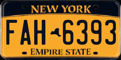 NY license plate FAH6393