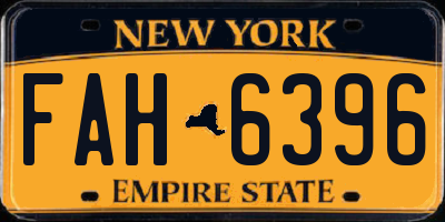 NY license plate FAH6396