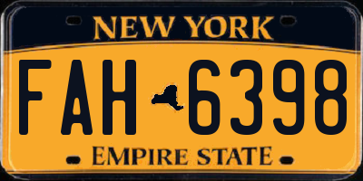 NY license plate FAH6398