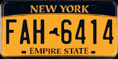 NY license plate FAH6414