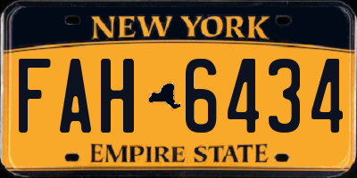 NY license plate FAH6434