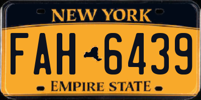 NY license plate FAH6439