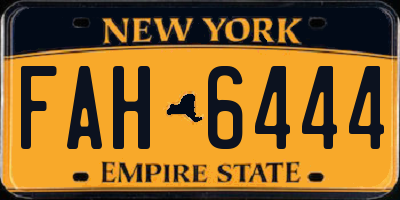 NY license plate FAH6444