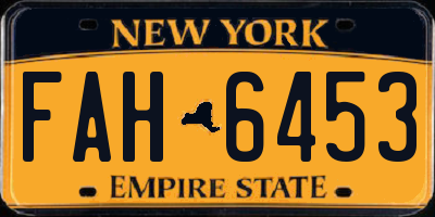 NY license plate FAH6453