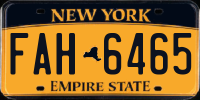 NY license plate FAH6465