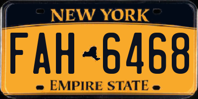 NY license plate FAH6468
