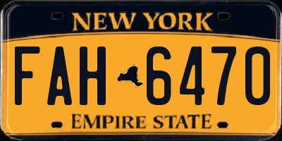 NY license plate FAH6470