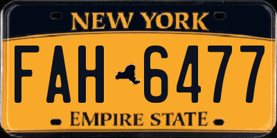 NY license plate FAH6477