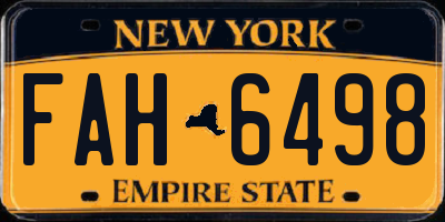 NY license plate FAH6498