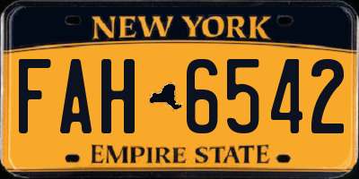 NY license plate FAH6542