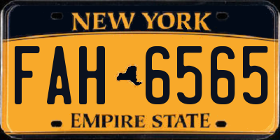 NY license plate FAH6565