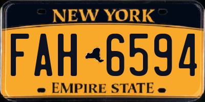 NY license plate FAH6594