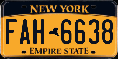 NY license plate FAH6638