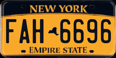 NY license plate FAH6696