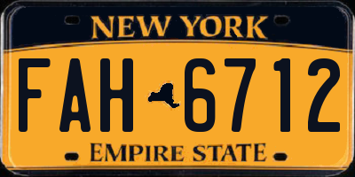 NY license plate FAH6712