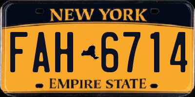NY license plate FAH6714