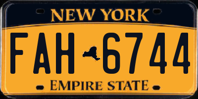 NY license plate FAH6744