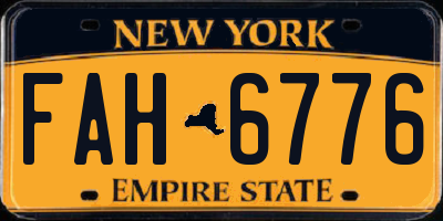NY license plate FAH6776