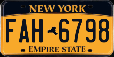 NY license plate FAH6798