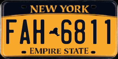 NY license plate FAH6811