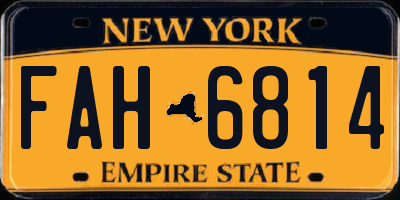 NY license plate FAH6814