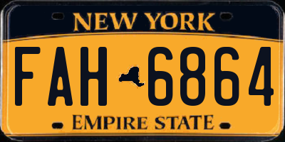 NY license plate FAH6864