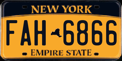 NY license plate FAH6866