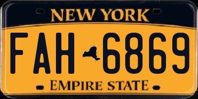 NY license plate FAH6869