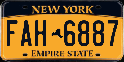 NY license plate FAH6887