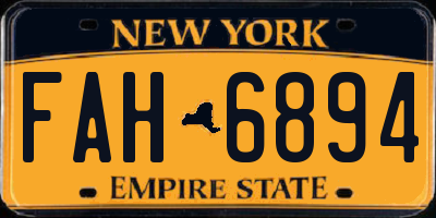 NY license plate FAH6894